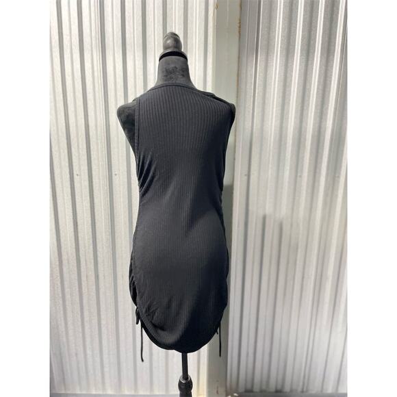 Reformation Black Ribbed Knit Midi Tank Dress XL Casual Stretchy - Picture 3 of 11